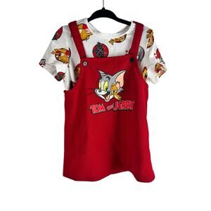 Tom & Jerry Girls Red Dress 18-24 SHEIN Toddler Vintage Cartoon